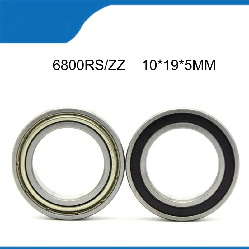 High Quality Bearing 5/10PCS (10*19*5MM) 6800RS/ZZ 6800-2RS 6800ZZ Ball Bearings (ABEC-1） Thin Wall Deep Groove Ball Bearing