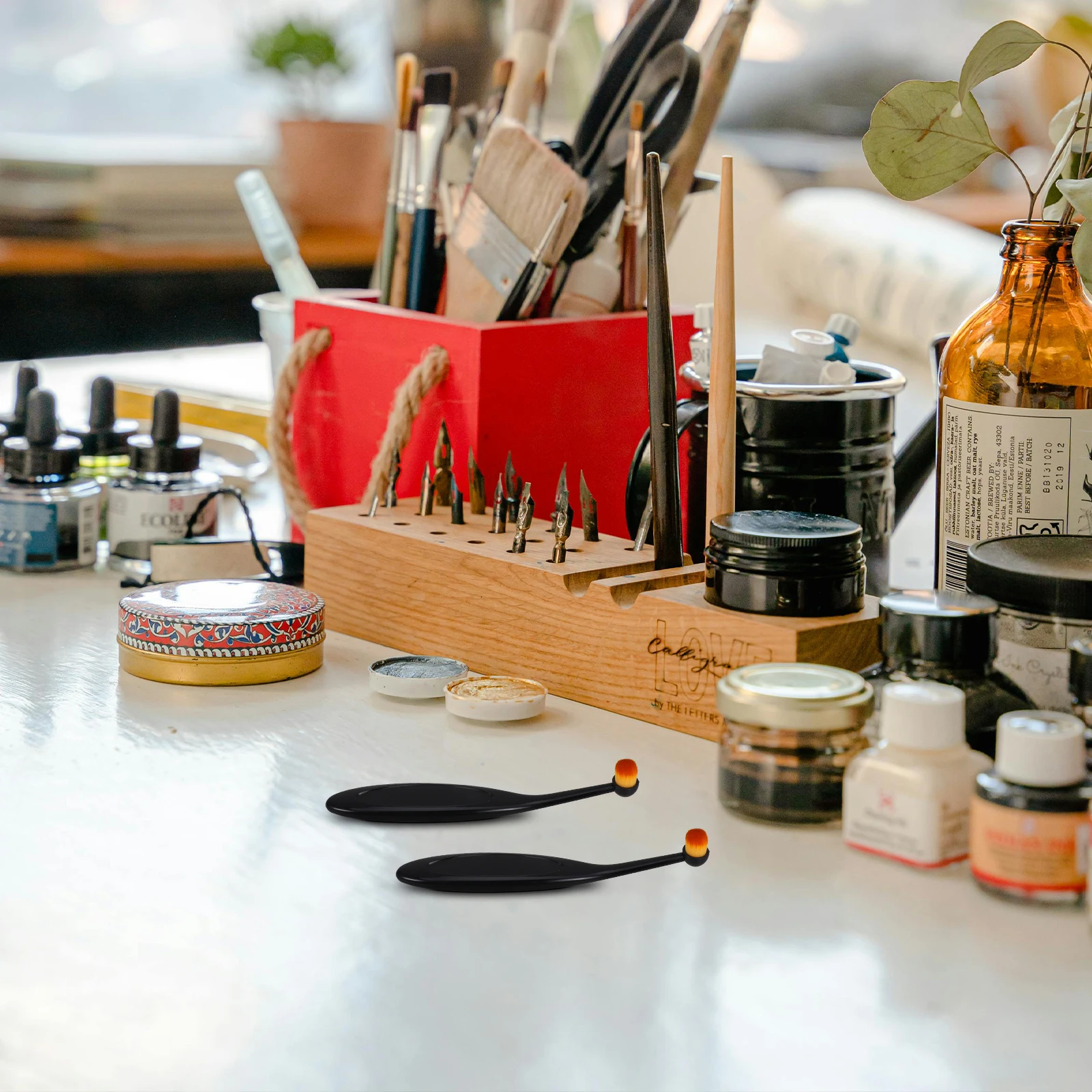 

5Pcs Mini Ink Blending Brush Soft Bristles Card Making Crafting Tools Versatile Blending Set Pbt Materials Small Craft Projects