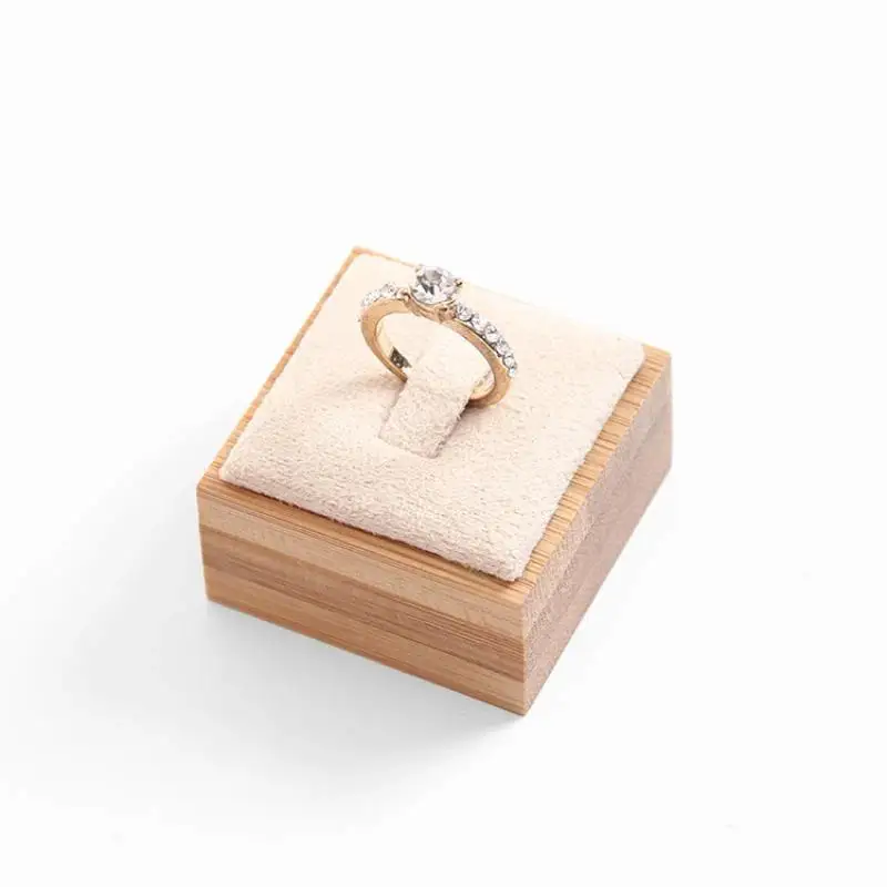 Square Bamboo Ring Display Stand for Jewelry Selling