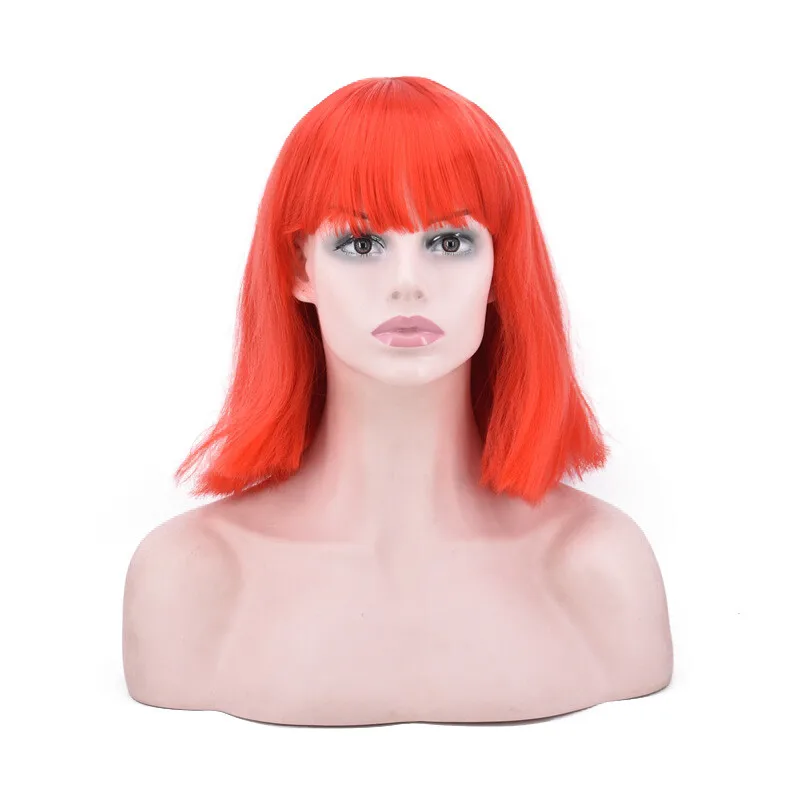 

Ladies Straight Synthetic Wig Women Hair Party Wig Short Hair Wigs+Wig Cap