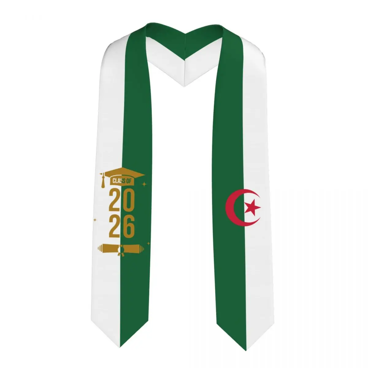 

Class Of 2026 Algeria Flag Graduation Stole Sash Scarf For International Students Proud 183CM Long