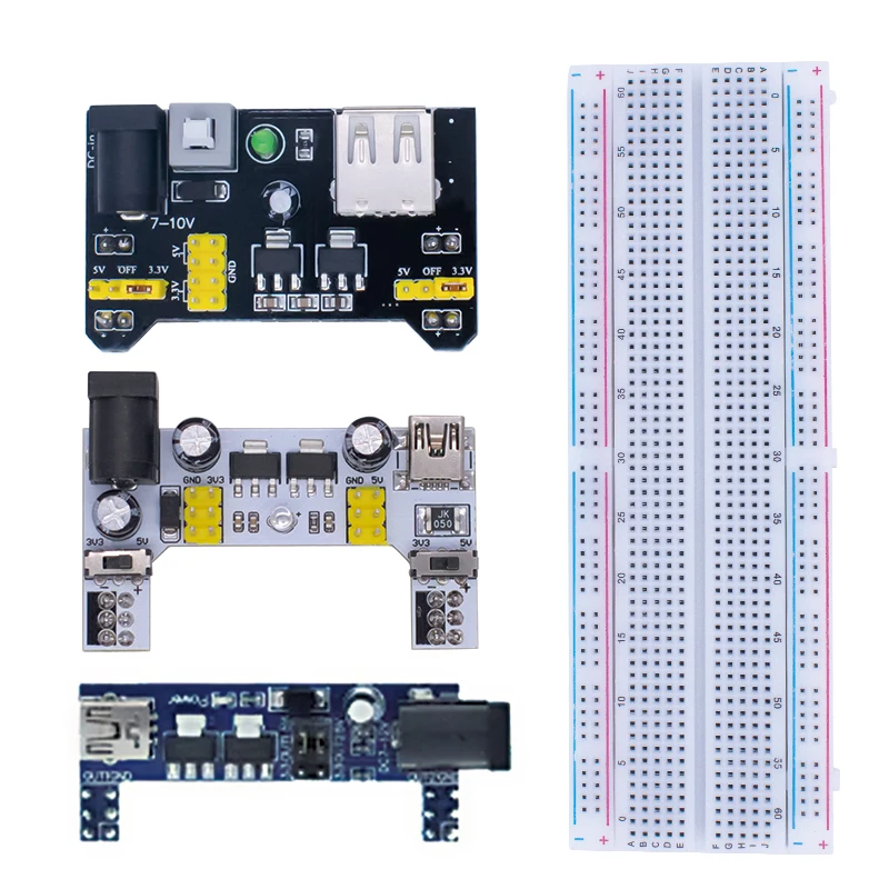 MB102 400/830 Point Solderless Breadboard PCB Test Board for Arduino STM32 DIY Project Laboratory