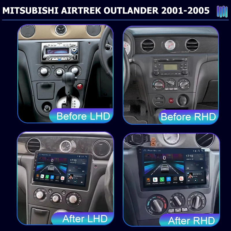 AI VOICE GPS Navigation Multimedia Player with Stereo Screen for MITSUBISHI AIRTREK OUTLANDER 2001-2005 featuring Video and Tape