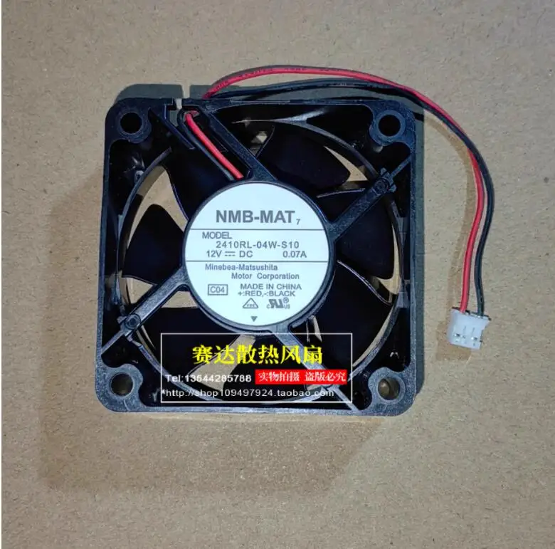 

NMB 2410RL-04W-S10 C04 DC 24V 0.07A 60X60x25mm 2-Wire Server Cooling Fan