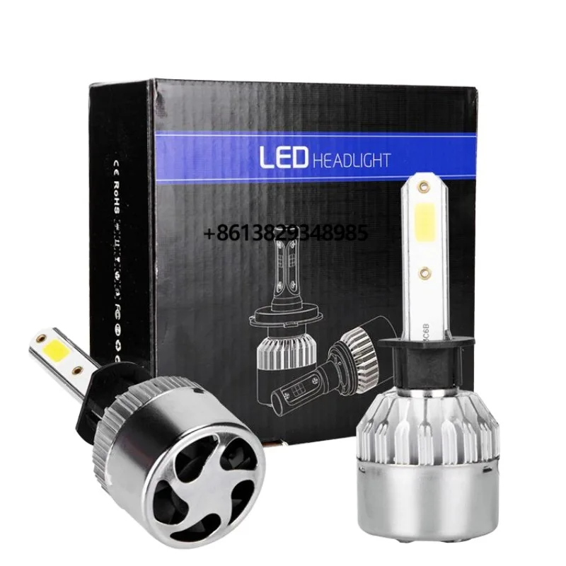 

Auto Lighting System 12V 24V LED Headlight H3 H3 Cob Chip 18W Power New LUces De Coche Universal White LED Bulbs for Cars