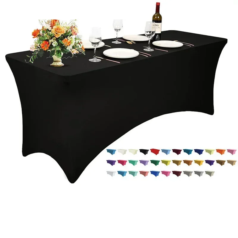 

Hotel Wedding Banquet Solid Color Spandex Tablecloth 4FT Elastic Fabric Table Cover Non-Slip Delicate Durable Party Supplies