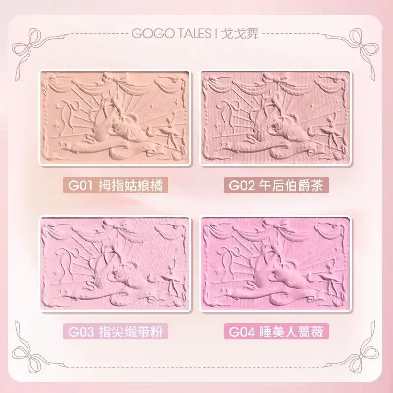 GOGO TALES Nuova tavolozza di fard Lunga durata Facile da colorare Espansione a bassa saturazione Contrazione Colore Rouge Trucco quotidiano con fard