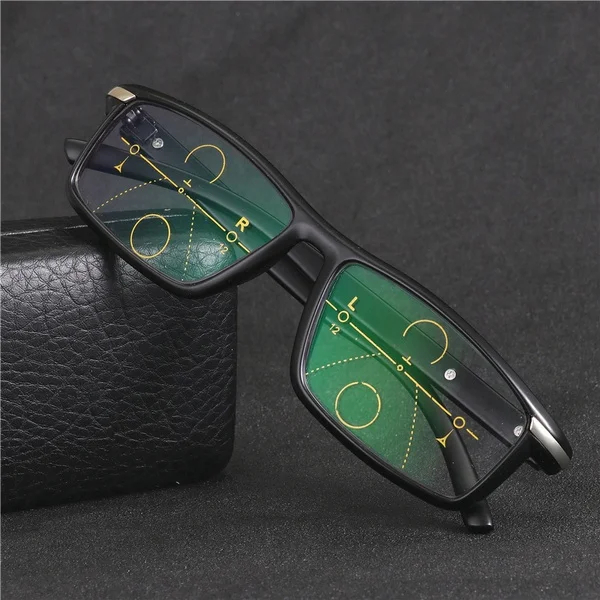 Clara Vida Square Frame Progressive Multifocal Reading Glasses Men Women Points Reader Near Far +1 +1.5 +2 +2.5 +3 +3.5