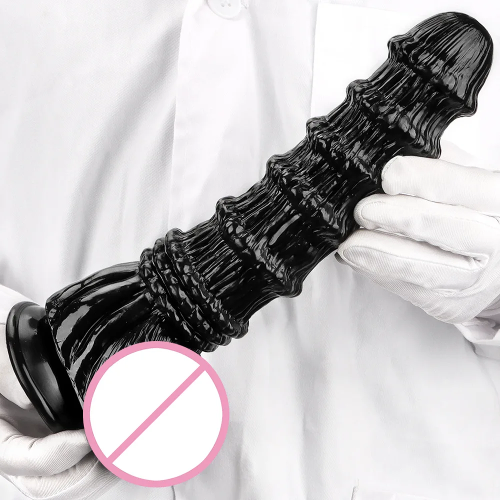 Male and female dildo with oversized anal plug special-shaped