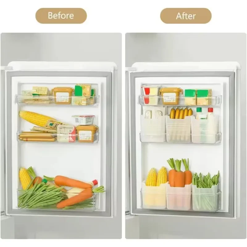 

6PCS Refrigerator Storage Boxes Kitchen Fruit Vegetable Fresh-keeping Box Fridge Side Door Container Organizer Accessories