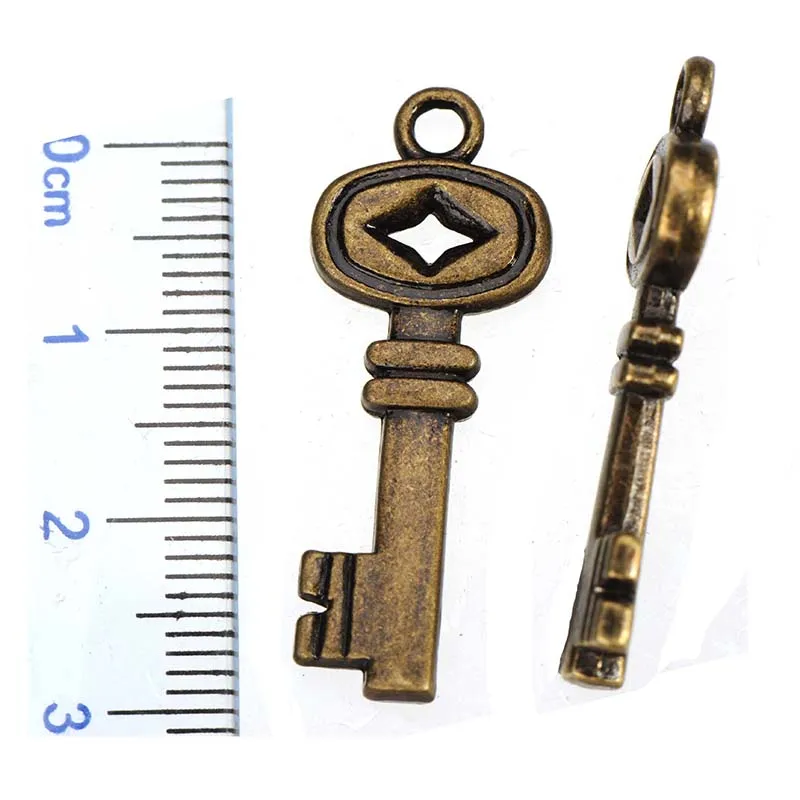 

20pcs/bag Handicrafts Charms DIY Key Necklace Jewelry Components Stuff Rhombus Oval 32x12mm Metal Antique Bronze Alloy Suppliers