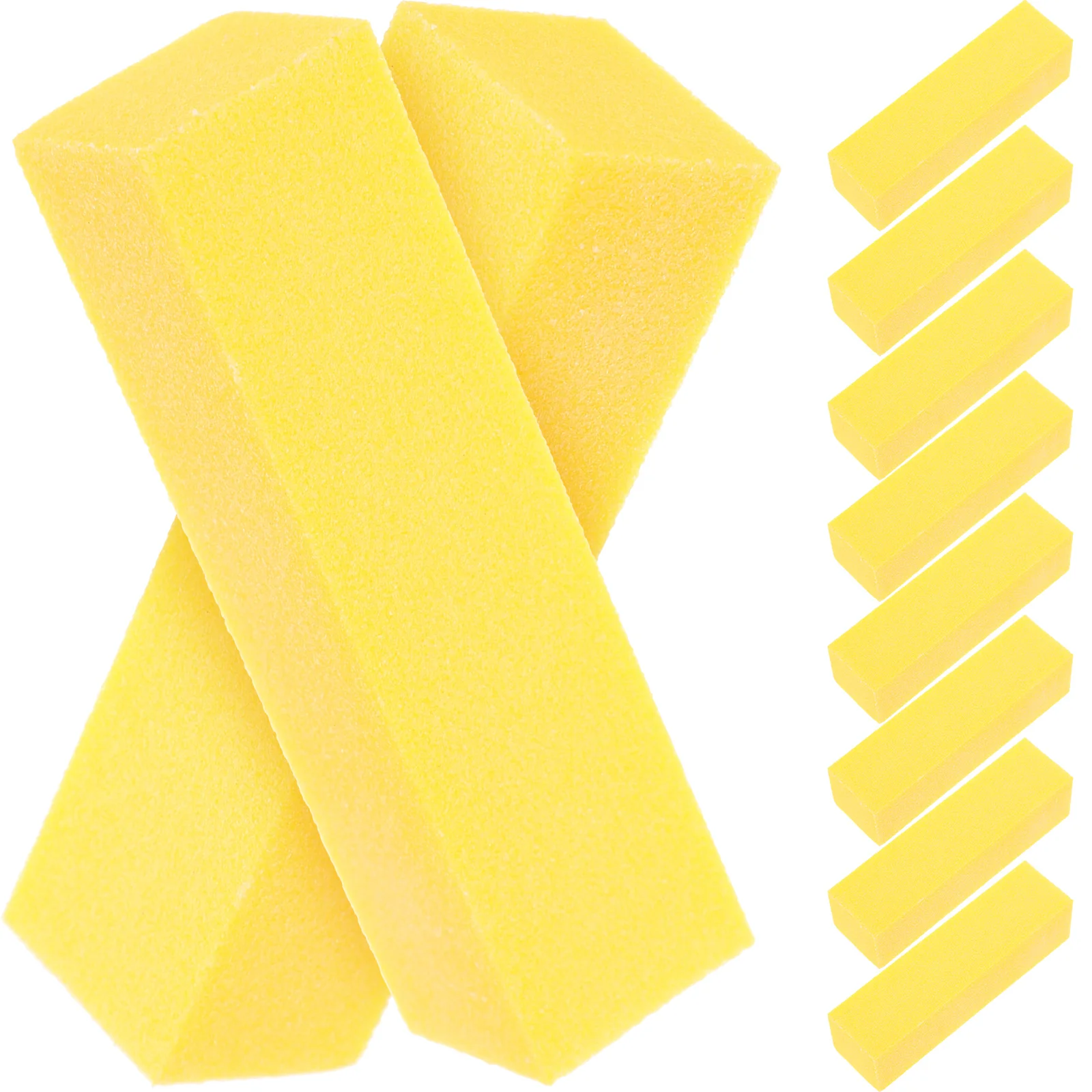 

10 Pcs Sponge Nail Buffer Manicure Bumper Block Gel Polish Toenail File for Thick Nails Set Yellow Tools