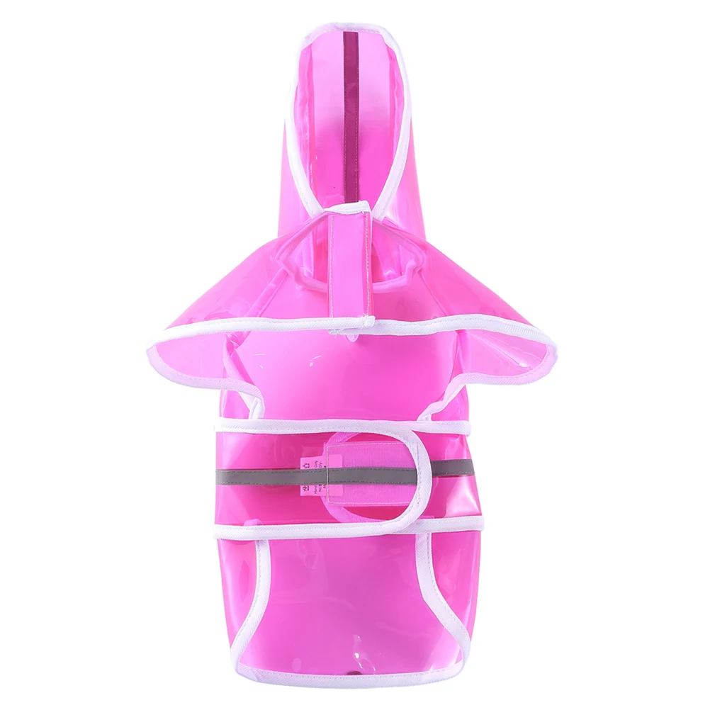 

Rain Coats Large Dog Raincoat Waterproof Puppy Raincoats for Pet Dogs Rosy Reflective Strips