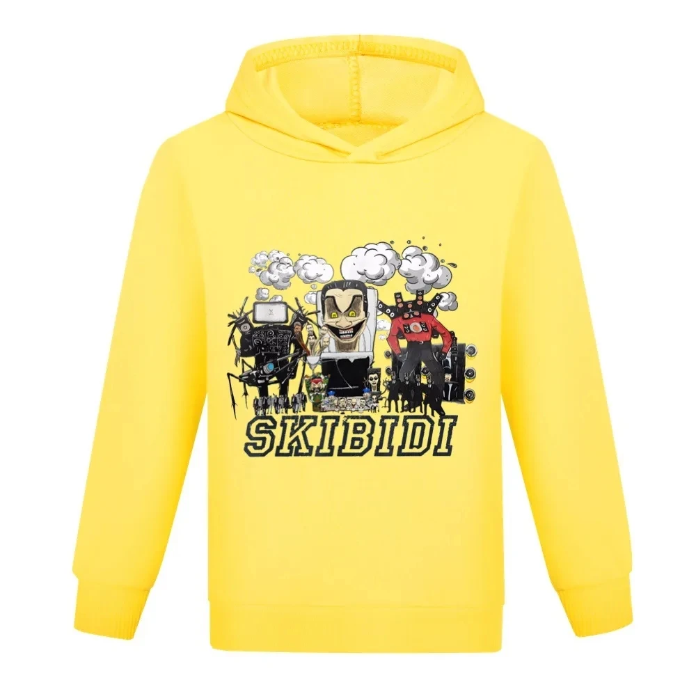 Funny Game Skibidi Toilet Clothes Kids Cartoon TV Man Sweatshirts Baby Girls Outerwear Boys Pullover Coats Children's Clothing