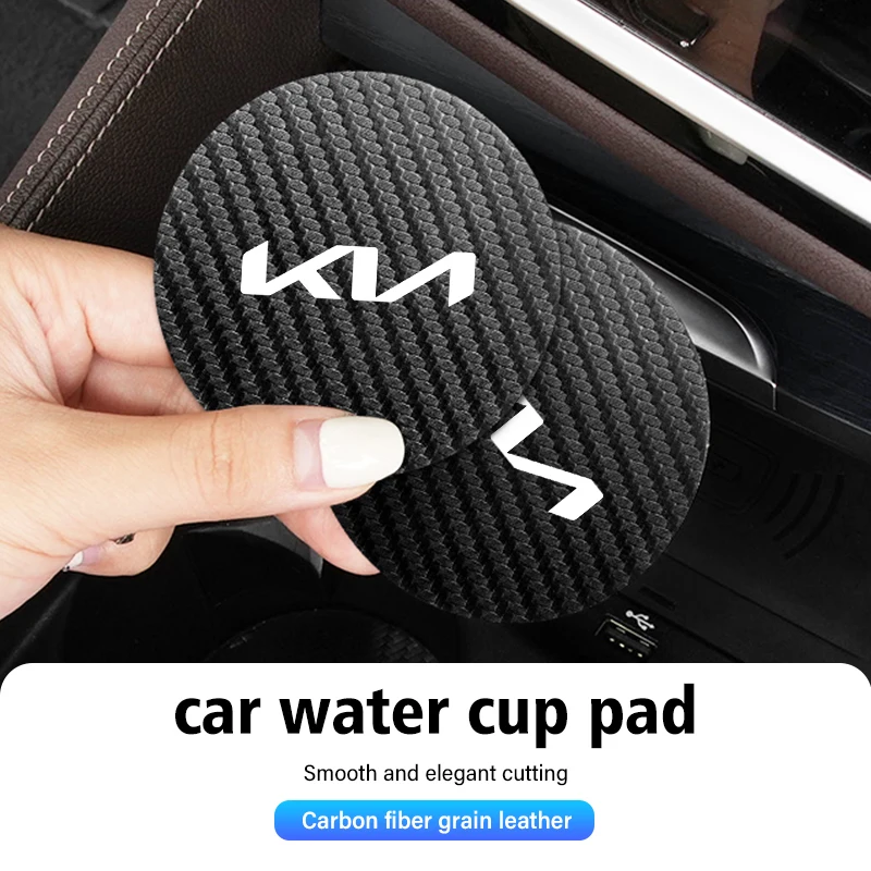 

Set of 2 Leather Coasters Anti-Noise Water Coaster Pads for Kia Ceed Sportage Rio K5 K2 Optima Cerato Proceed Venga