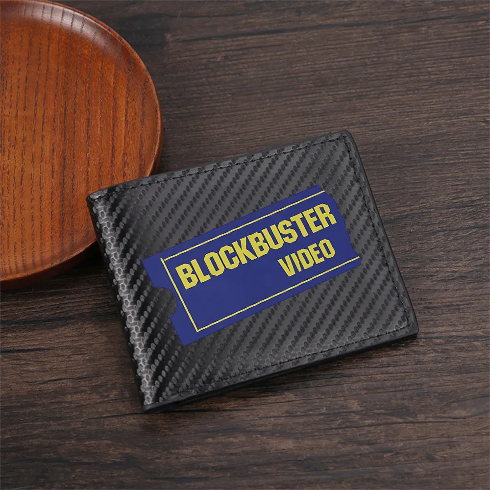 Blockbuster video ticket,yellow letters Men's Wallets Simple Business Modern Stylish Printing Design Gifts For Father Boyfriend