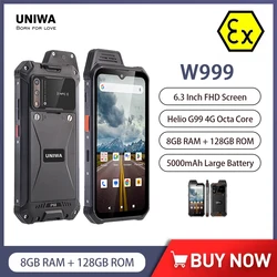 UNIWA W999 Rugged Smartphone ATEX Waterproof Explosion-proof Mobile Phone 8GB+128GB 6.3Inch Helio G99 FHD 5000mAh Andriod 13 NFC