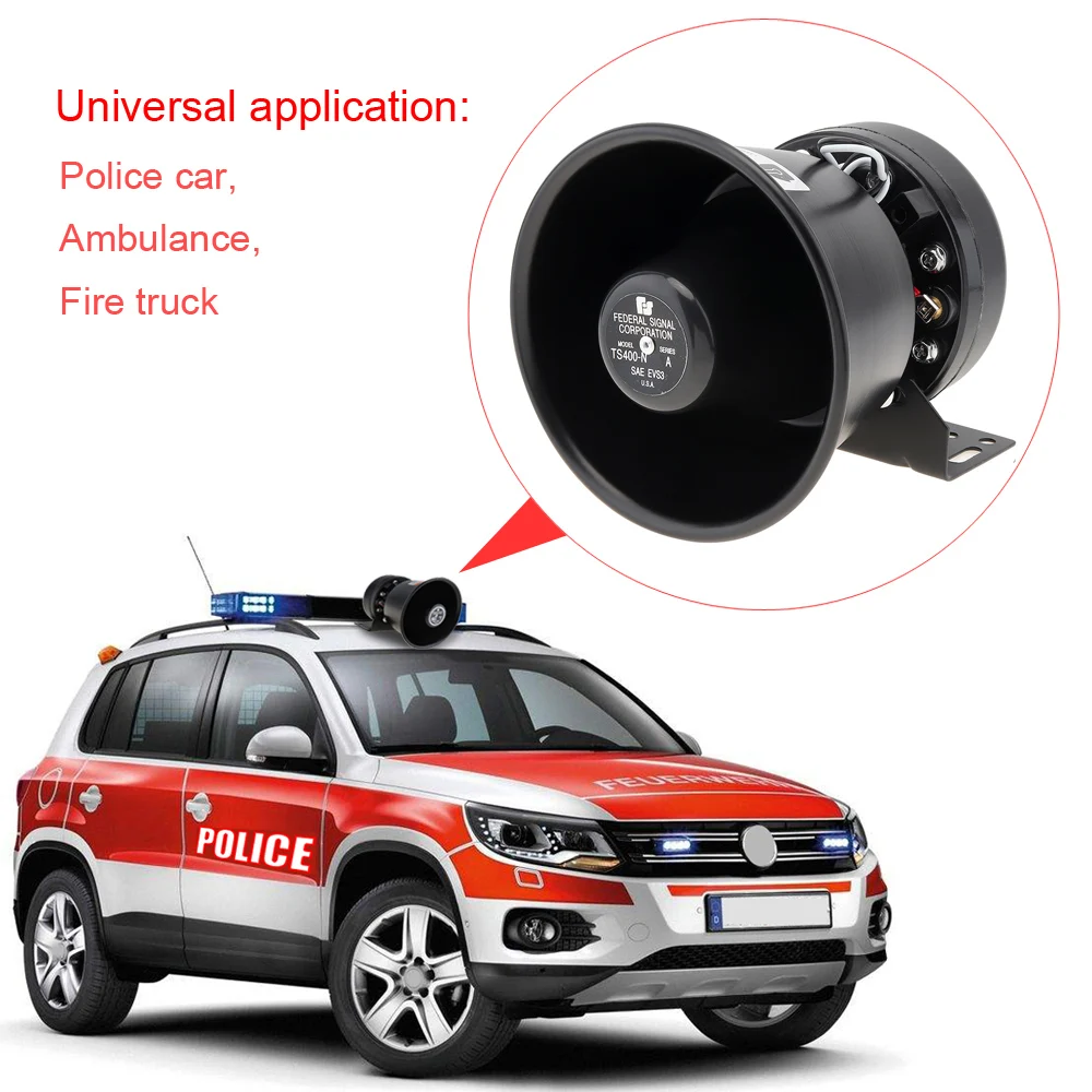 400W 18 Tone Loud Car Warning Alarm Siren Horn Speaker Auto Horn 12V with MIC System and Wireless Remote Control