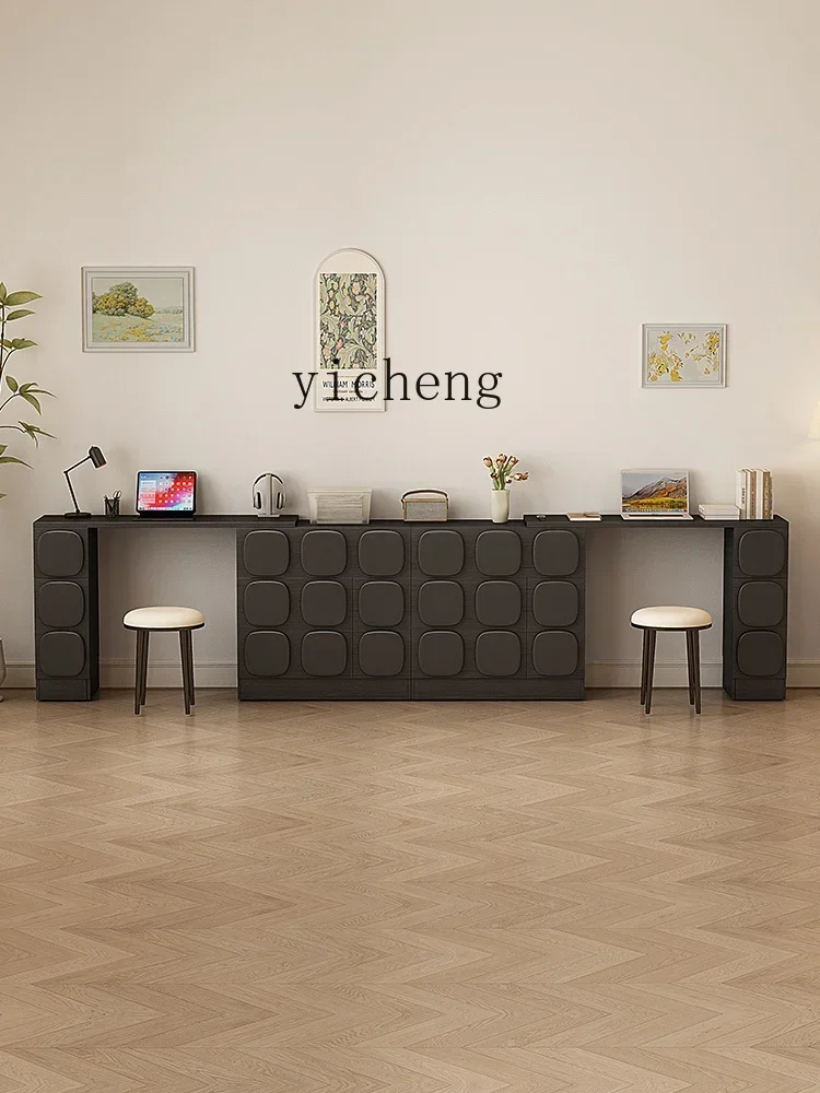 Retro Style Rotating Sideboard Cabinet Bar Integrated Table Retractable Hallway Living Room Black Storage Cabinet
