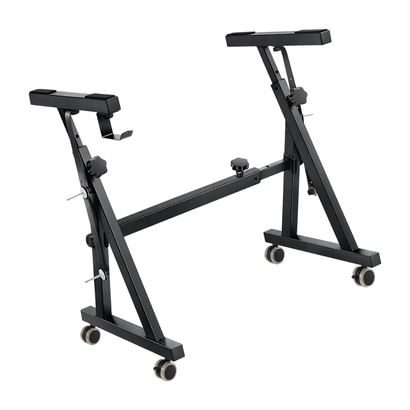 Z Shaped Keyboard Stand Portable with Wheels Heavy Duty for Stage Travel