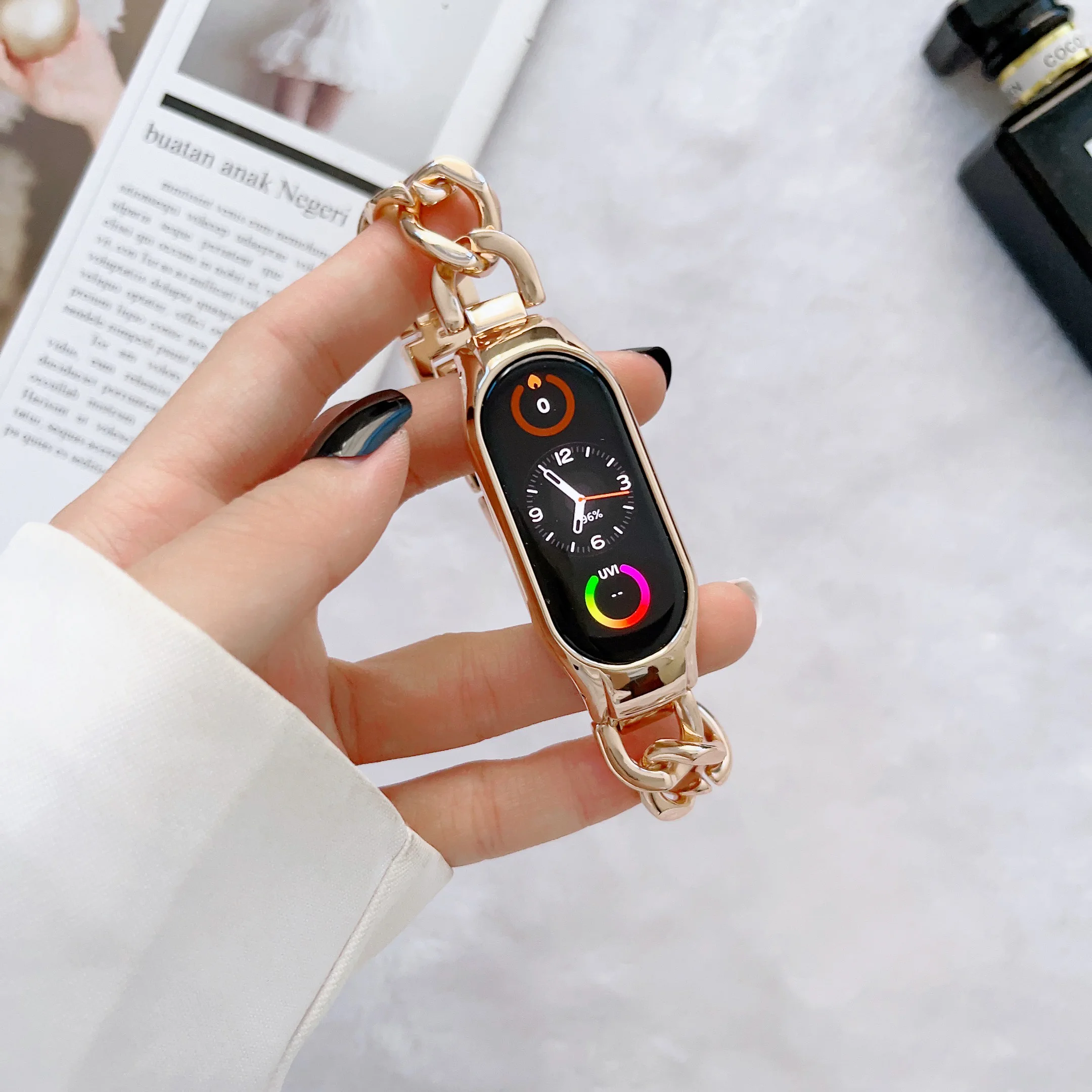 สายรัดข้อมือโลหะสำหรับ Xiaomi Mi band 9 8 7 6 5 4อะไหล่สายรัดข้อมือกีฬาสแตนเลสสำหรับ Mi band 8 7 6 Correa