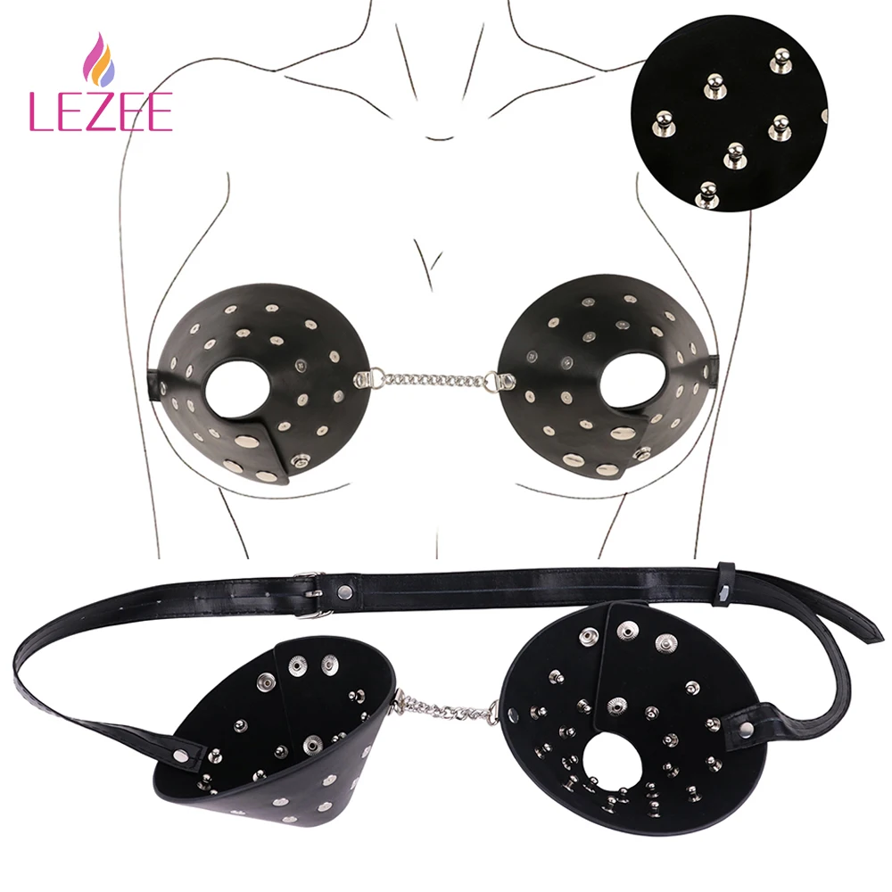 LEZEE الحلمة المشابك مسنبل الثدي الموثق BDSM الصدرية تسخير الصدر الأشرطة الجلدية السرير ضبط النفس BDSM الجنس لعب للنساء الرجال