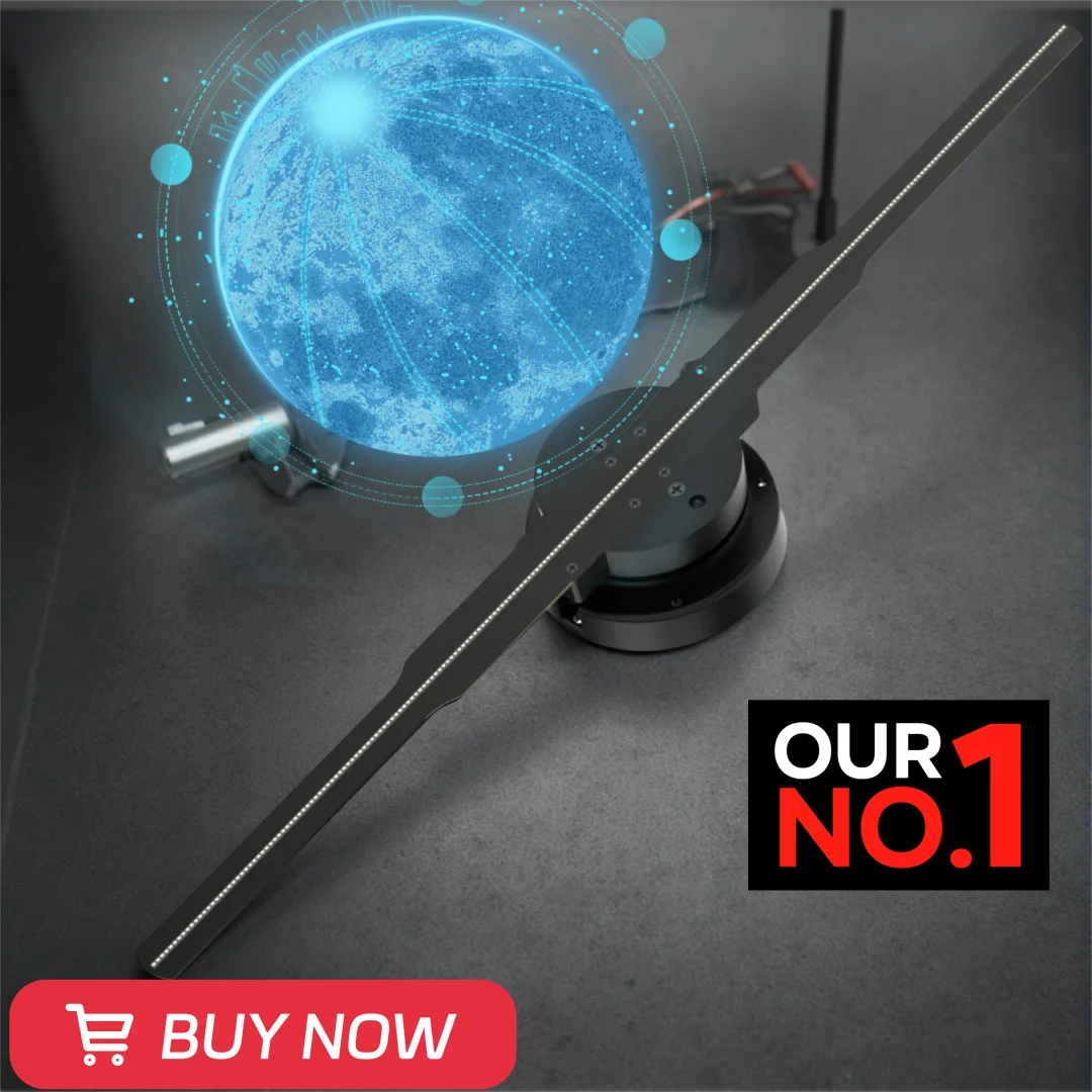 

Upgraded 3D Holographic Advertising Light Display Fan, 16.5-inch, 640P High Resolution and WiFi Added - LED Light 3D Holographic