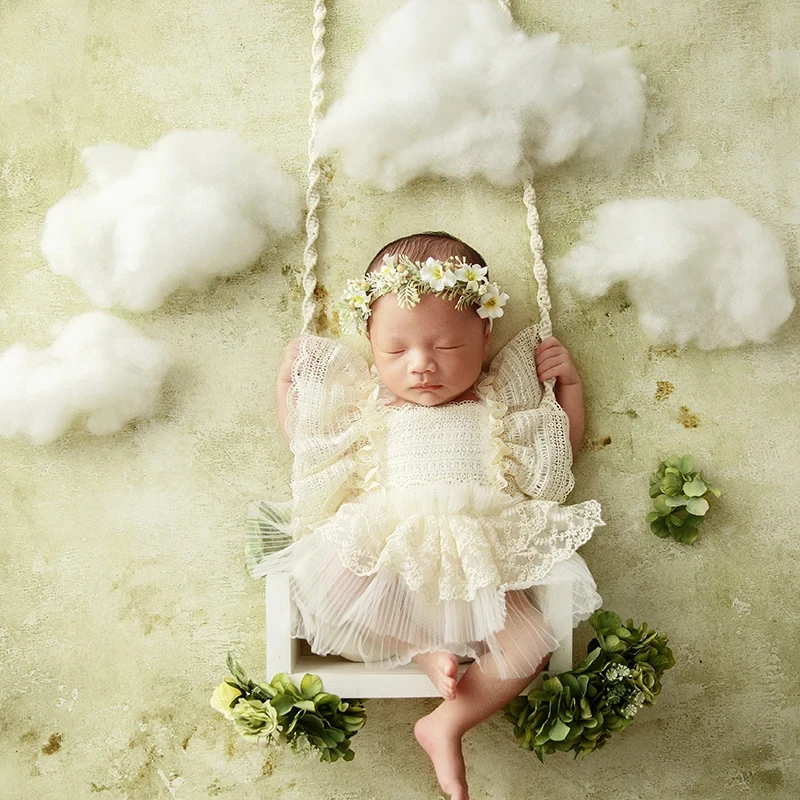 0-1 Month Baby Photography Outfit Cute Style Baby Girl Lace Shooting Dress Infant Posing Photography Costume