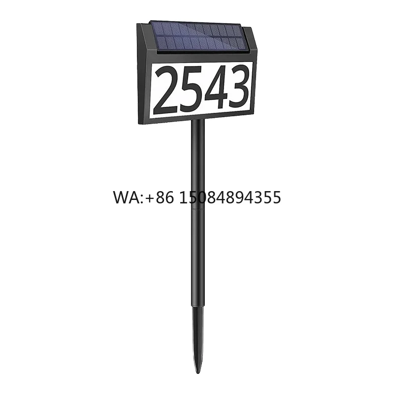 Outdoor Light Stakes Led House Number Solar Powered Address Sign Personalized Solar Modern Door Plaque