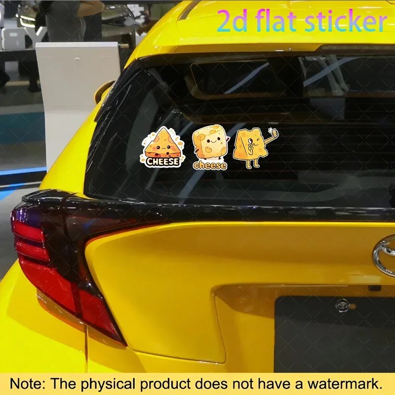 6 قطع/مجموعة ملصقات سيارة تميمة الجبن الممتعة، مجموعة ملصقات ألبان مفعمة بالحيوية لأسطح مصدات السيارة، رائعة لإضافة مظهر جميل