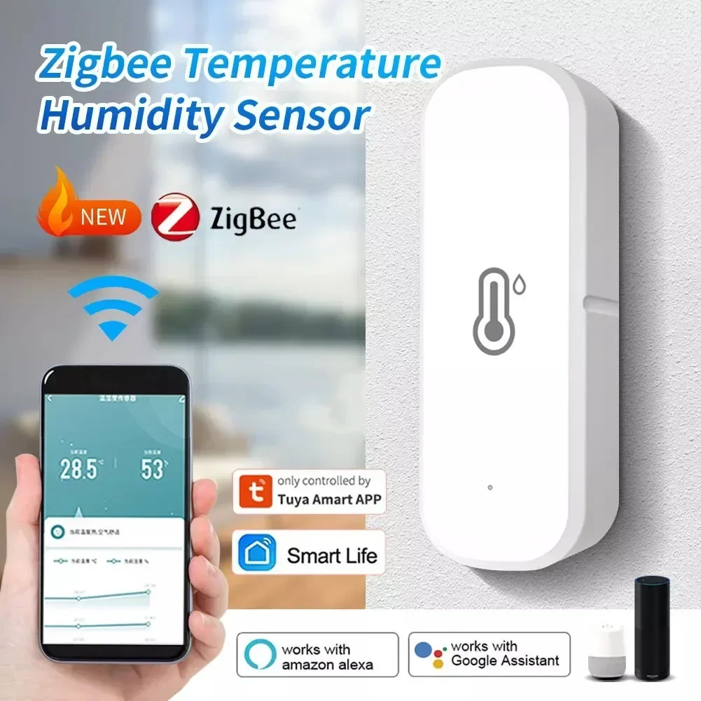 

Умный датчик температуры и влажности Tuya Zigbee3.0, комнатный термометр, монитор, умный дом, работа с Alexa Google Home Assistant