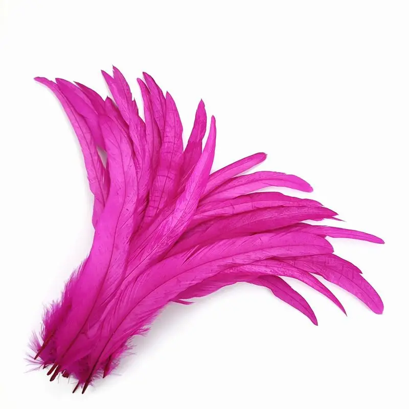 Wholesale 50Pcs/Lot Colored Rooster Tail Feathers for Crafts Carnival Party Decoration Plumes 25-40cm Handicraft Accessorie