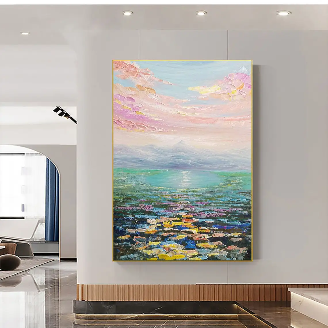 

Красочный пейзаж, текстурированное настенное искусство, абстрактное небо, облако, пейзаж, настенное искусство, картина ручной работы, настенное искусство в стиле бохо, искусство для гостиной