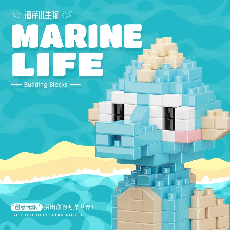 Marine Animals Micro Particle Building Blocks Toys for Children 6 to 10 Years Animal Diy Assembled Toys Puzzle Games Child Gifts