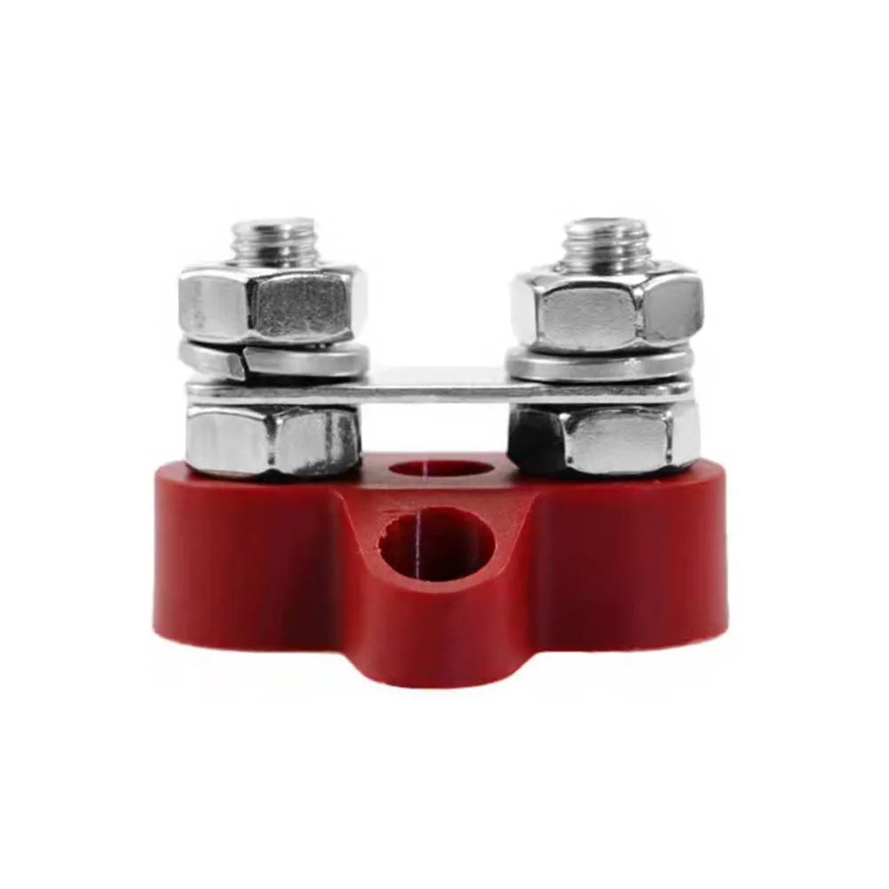 Parafuso de fiação dupla, 2 peças, bateria de parafuso de conexão dupla m8, blocos terminais de barra colectora 12-48v para carro, equipamento elétrico marinho