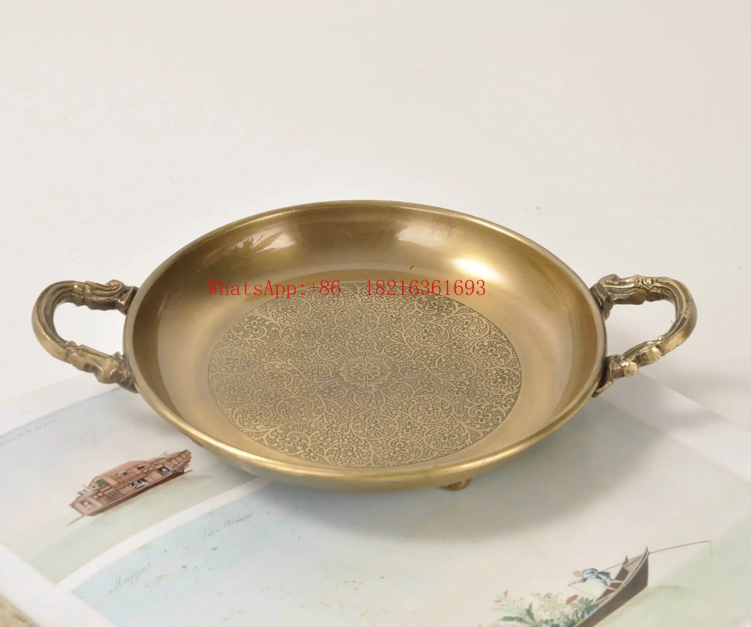 2006GOOD High-end Retro Binaural Storage Plate, Entrance Key Storage Jewelry Plate Dried Fruit Plate