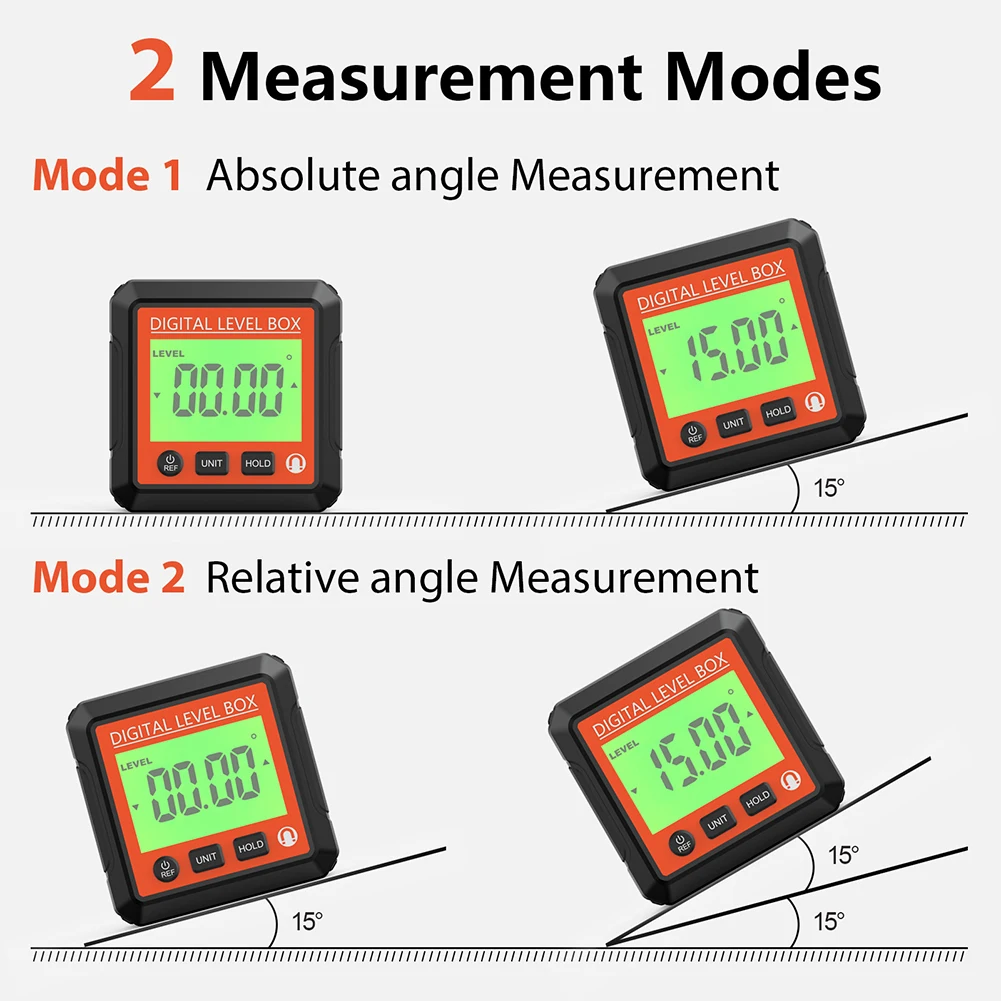 Compact Digital Inclinometer and Protractor Magnetic Angle Gauge with LCD for Accurate Readings in Any Setting