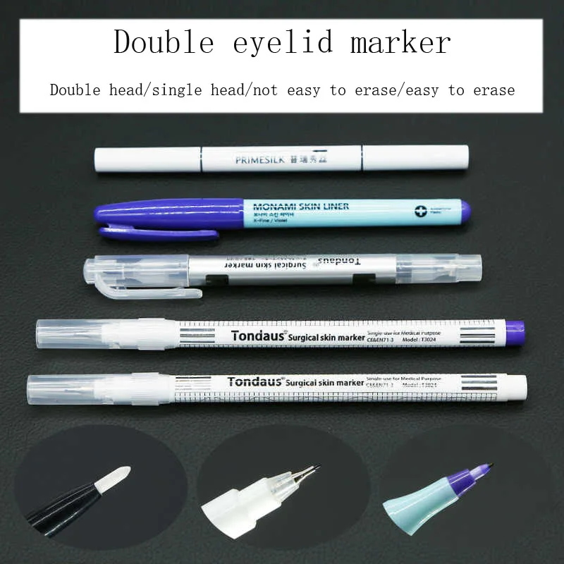 Skin marker Micro-whole skin Scribing Double eyelid positioning Marker with ruler single-head double-head not easy to erase