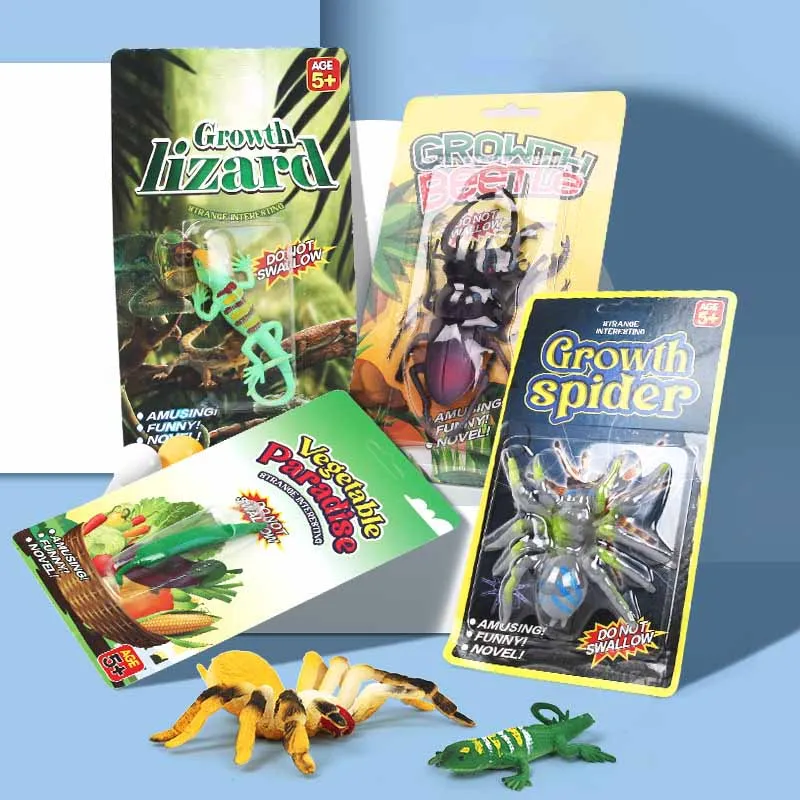 Children Cognitive Insect Toys Simulation Spider Beetle Lizard Model Can Be Soaked In Water To Expand Creative Funny Spoof Toys