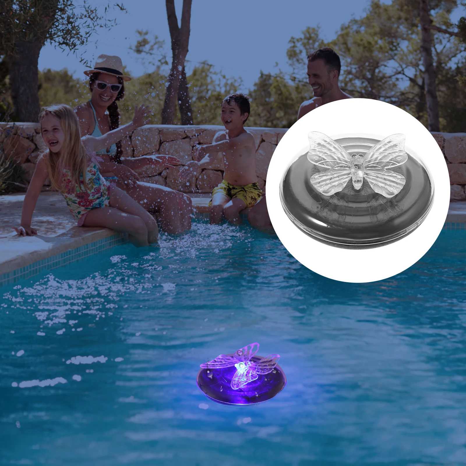

Solar Floating Light Butterfly Pond Pool Fountain 7 Colors Changing Waterproof ABS Plastic Outdoor Garden Decoration Self