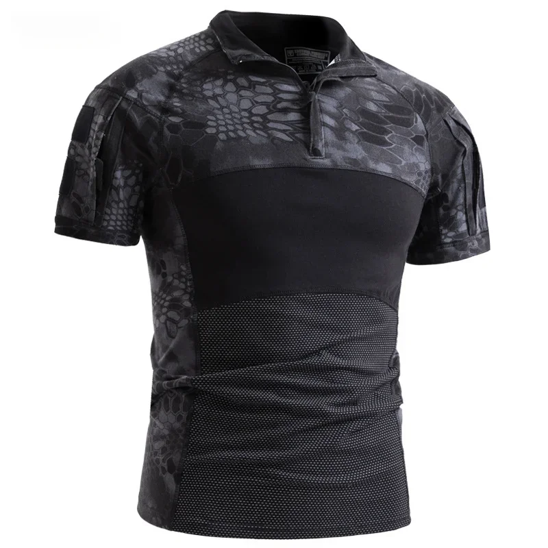 new-knitted-tactical-frog-suit-men's-camo-suit-short-sleeve-slim-fit-elastic-t-shirt-property-team-building-top