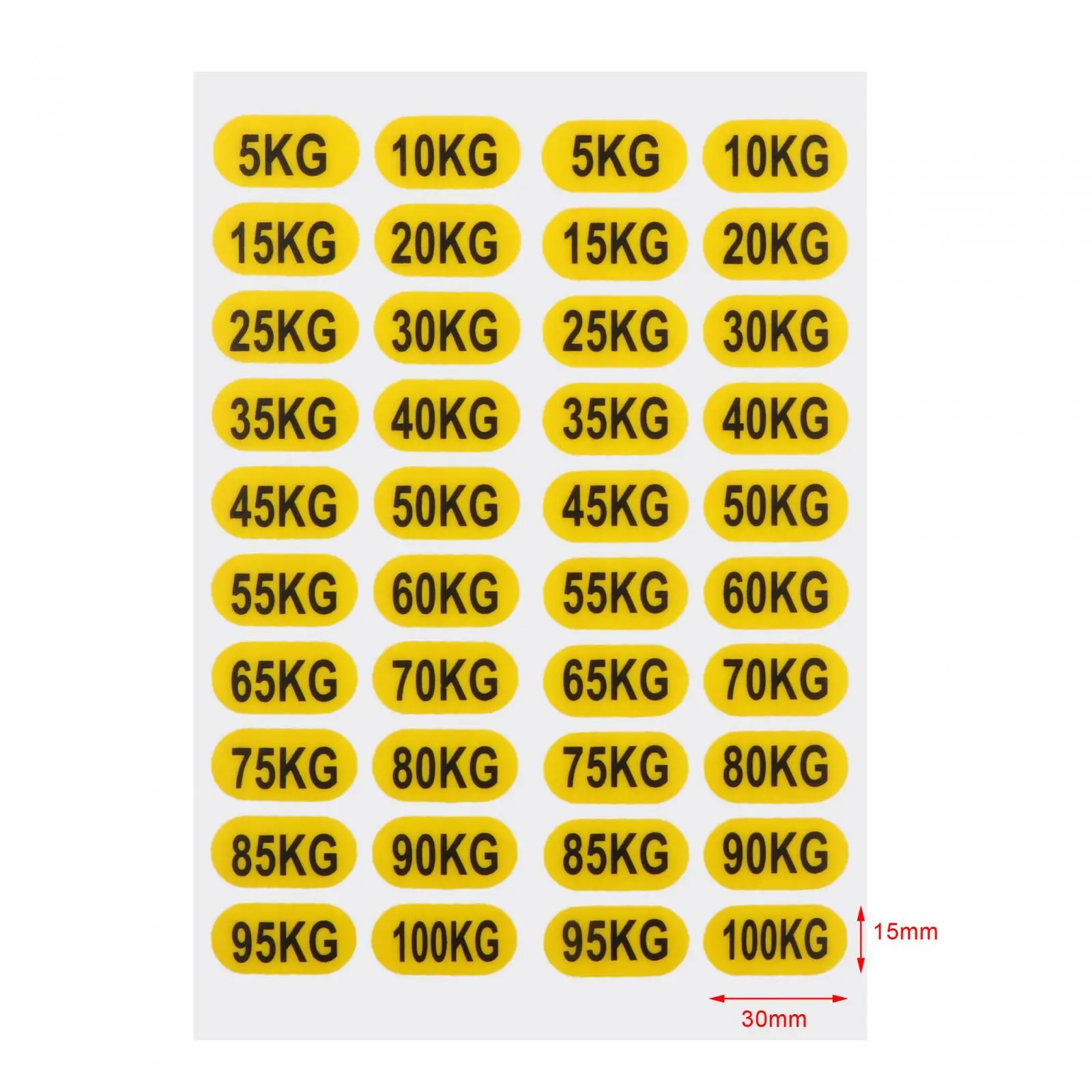 Weight Stack Labels 5-100 kg Weight Stickers for Strength Training Gym Body