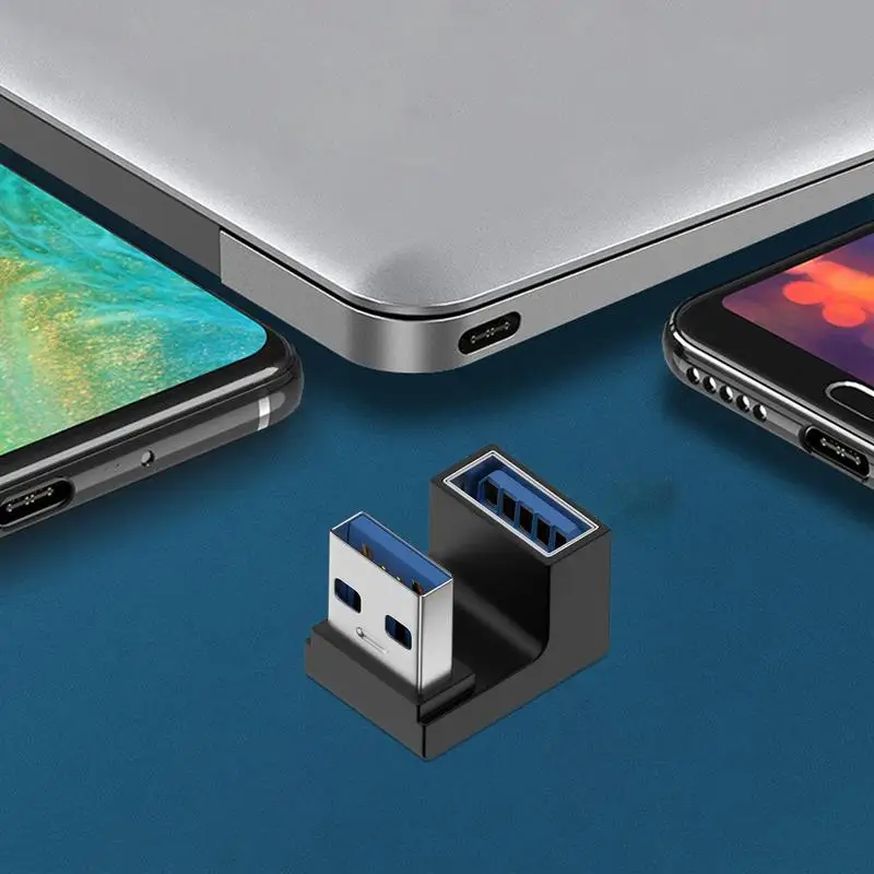 USB 3.0 Male To Female 90 Degree Right Angle Extension Adapter USB Upward Elbow Adapter 10Gbps For Laptop PC Connector Converte