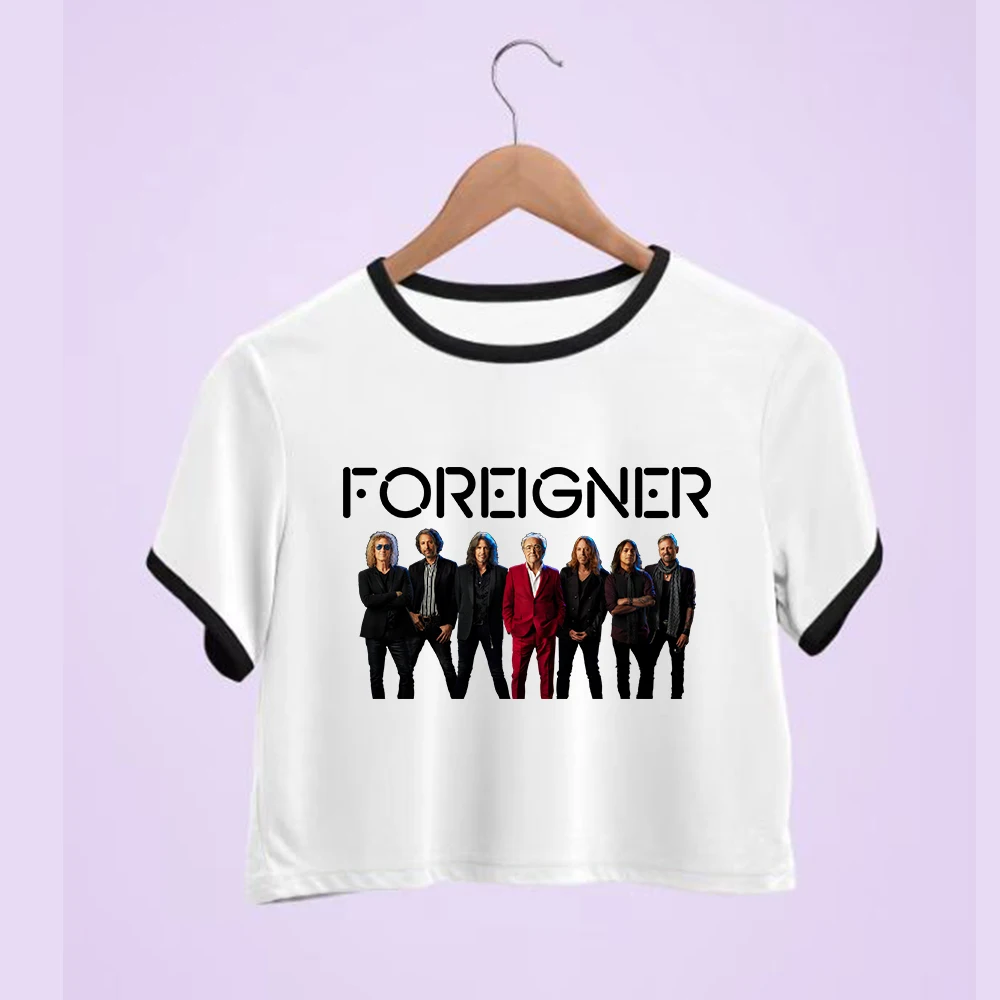 

Foreigner Tour 2024 O-Neck Crop Tops Streetswear Navel Exposed Shirt