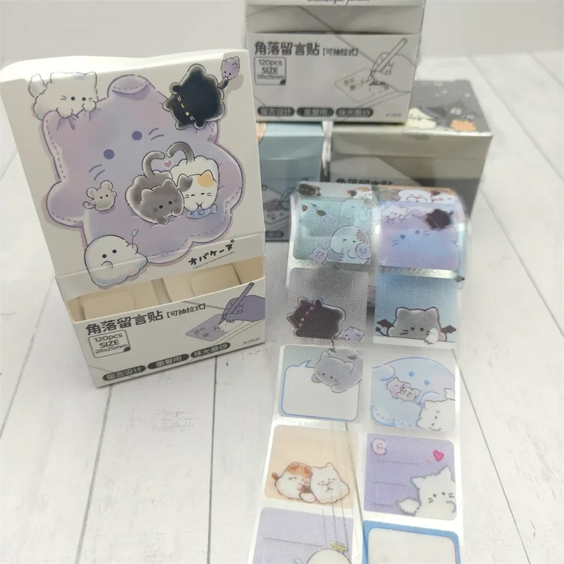 Kawaii Pull-out Style Sticky Notes Paper Stickers Stationery Convenient Recording Memo Notepad Message Stickers Students Gifts