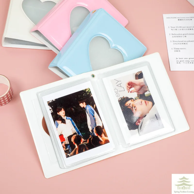 1piece 3 Inch Photocard Holder Heart Love Hollow Photo Album 32 Pockets Card Binder Mini Idol Pictures Storage Case