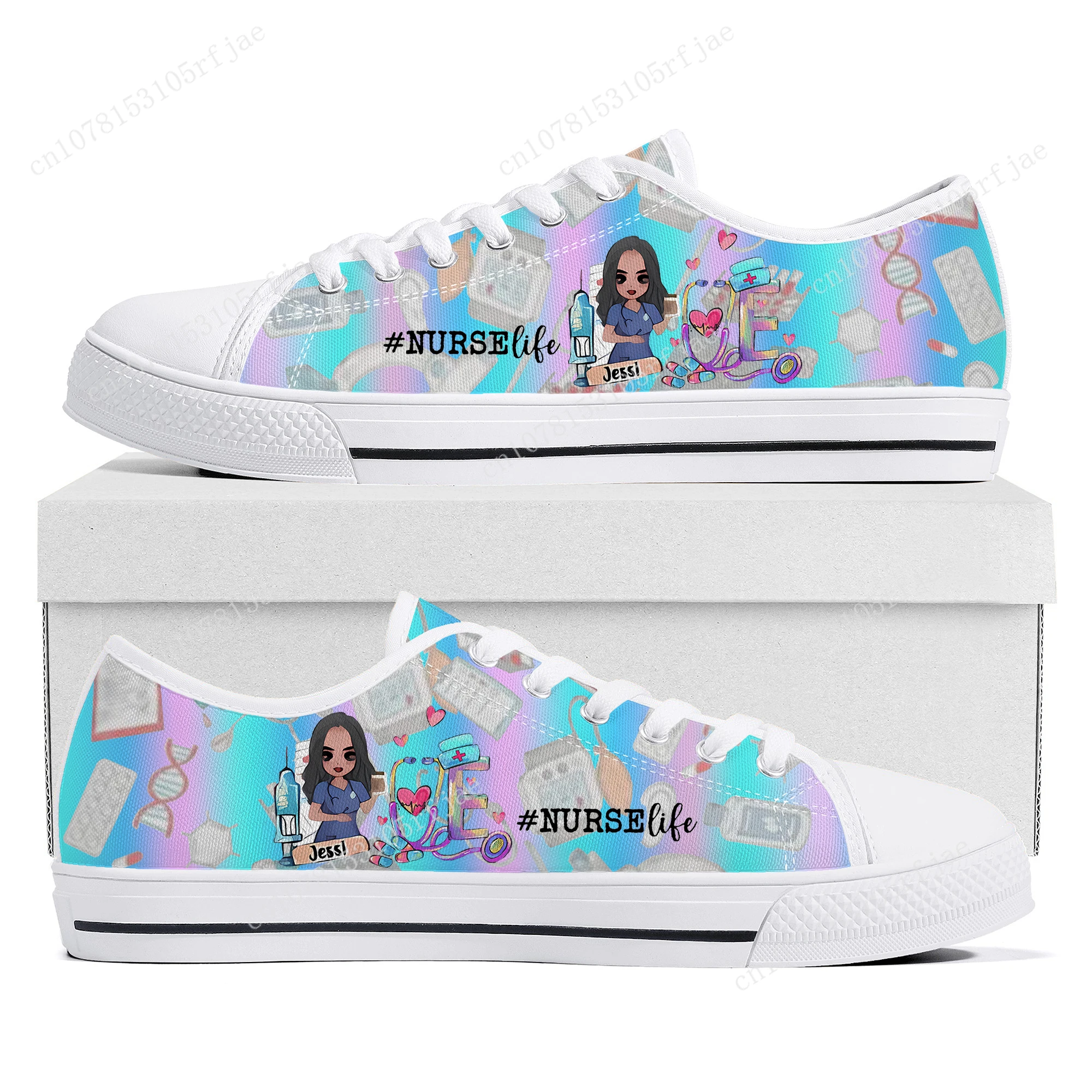 

Симпатичные мультяшные медсестры низкие кроссовки горячие Nures для женщин мужчин подростков высокое качество модные холщовые кроссовки пара изготовленная на заказ обувь