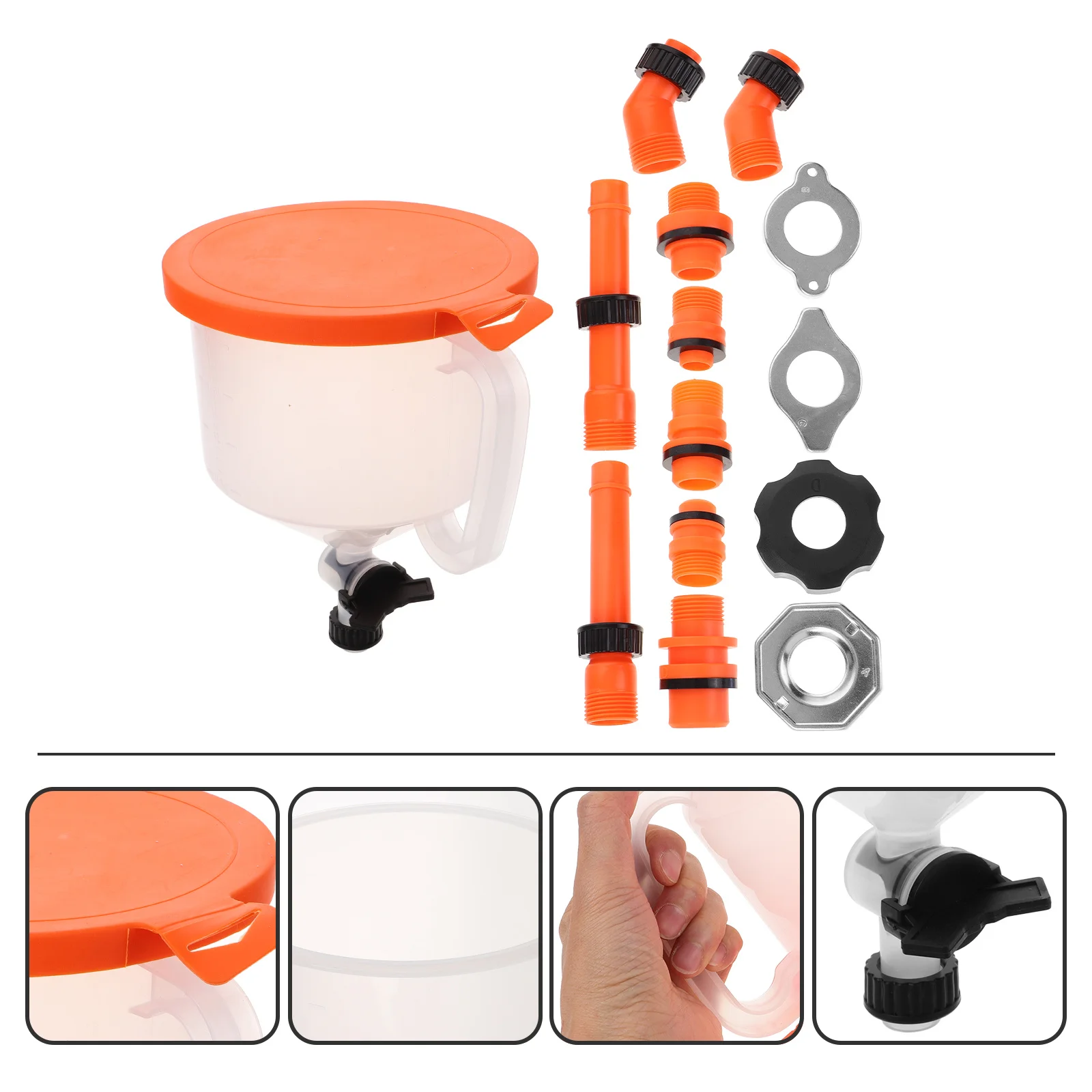 

1 set Cooling System Funnel Kit Plastic Radiator Filling Tool Spill Free Car Coolant Repair Accessory Oil System Instruments