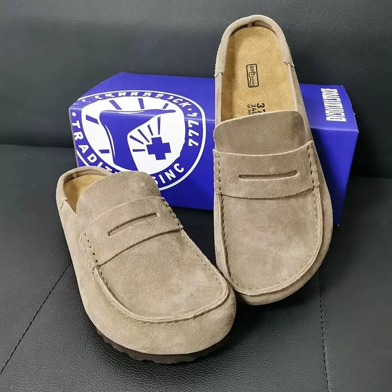 Heren- en dames- Napolitaanse wikkel-schoenen, unisex retro suède loafers, casual platte schoenen, ademende zachte zool, schoenen voor dagelijks gebruik