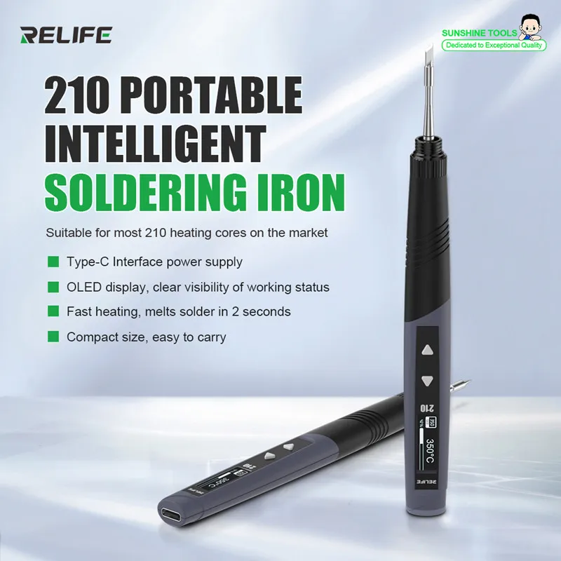 RELIFE 210 Portable Intelligent Soldering Iron for Mobile Phone Maintenance Without Battery Motherboard Soldering Tool